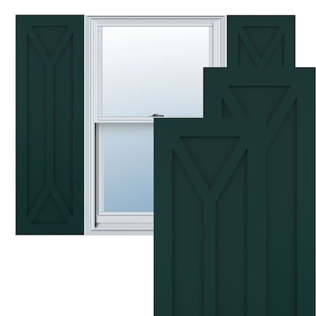 True Fit PVC San Carlos Mission Style Fixed Mount Shutters, Thermal Green, 15W X 52H